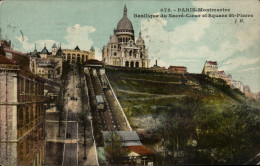 Delcampe - Paris CPA Basilique Du Sacre Coeur De Montmartre Et Square St Pierre - Paris (18)