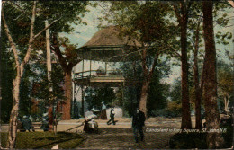 Delcampe - St. John, N.B. – Bandstand In King Square – Carte Postale Ancienne Colorisée – Circulée 1919 - Flamme "Buy War Stamps" - St. John