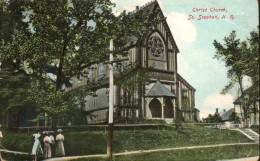 Delcampe - St. Stephen, N.B. – Christ Church, Dames édouardiennes Au Premier Plan – Carte Postale Ancienne Colorisée– Circulée 1910 - Sonstige & Ohne Zuordnung