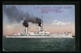 Delcampe - AK Kriegsschiff S.M.S. Prinzregent Luitpold In Voller Fahrt - Warships
