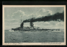 Delcampe - AK Grossschlachtschiff SMS König Albert - Warships