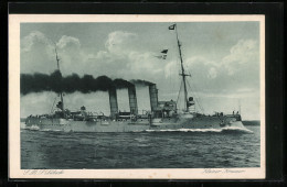 Delcampe - AK Kleiner Kreuzer SMS Lübeck, Kriegsschiff - Warships