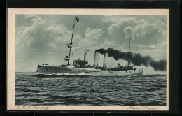 Delcampe - AK Kleiner Kreuzer SMS Hamburg - Warships