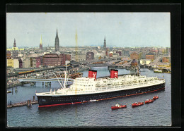 Delcampe - AK Passagier-Schnelldampfer Hanseatic Der Hamburg-Atlantik Linie Am Hafen - Dampfer