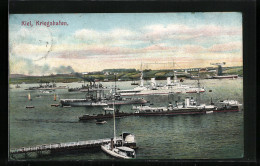 Delcampe - AK Kiel, Kriegshafen, Totalansicht Mit Kriegsschiffen - Warships