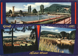 Delcampe - Hoexter Weser Schwimmbad Panorama Weserpartie - Höxter