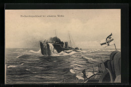 Delcampe - AK Hochseetorpedoboot 71 Bei Schwerem Wetter - Warships