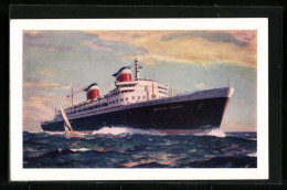Delcampe - Künstler-AK S.S. United States In Voller Fahrt Auf Dem Meer - Dampfer