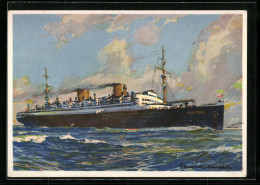 Delcampe - Künstler-AK Schnelldampfer Columbus, Norddt. Lloyd Bremen - Dampfer