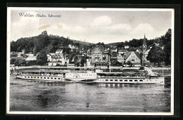 Delcampe - AK Wehlen /Sächs. Schweiz, Dampfer Dresden Auf Der Elbe - Autres & Non Classés