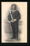 Delcampe - AK Dänischer Marinesoldat Mit Säbel - Warships