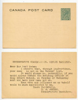 Delcampe - Canada 1930's Unused Unitrade UX52b - 1c. King George V; Preprinted For Conservative Headquarters, Centre Hamilton - 1903-1954 Rois