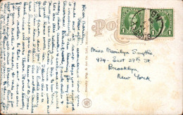 Delcampe - Grand-Pré, N.S. – Statue Évangéline & Memorial Church – Carte Postale Ancienne – Vers 1935 – Novelty Mfg. - Sonstige & Ohne Zuordnung