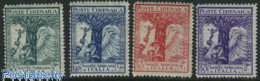 Delcampe - Italian Lybia 1928 Cyrenaica, Africa Association 4v, Mint NH, Nature - Transport - Trees & Forests - Ships And Boats - Rotary, Lions Club