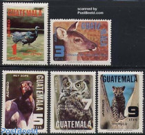 Delcampe - Guatemala 1979 Animals 5v, Mint NH, Nature - Animals (others & Mixed) - Birds - Cats - Owls - Guatemala