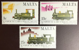 Delcampe - Malta 1983 Railway Centenary Locomotives MNH - Malta