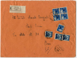 Delcampe - Democratica Lire 30 In Quartina + Complementari Su Busta Racc. - 1946-60: Poststempel