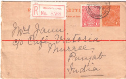 Delcampe - AUSTRALIA 1918 REGISTERED ENVELOPE SENT FROM MELBOURNE TO MURRLE - Interi Postali