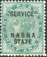 Delcampe - 791819 HINGED NABHA 1887 SELLOS DE INDIA INGLESA DE 1887-1900 SOBRECARGADOS-SERVICIO - Nabha