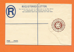 Delcampe - GHANA ENTIER POSTAL STATIONERY GANZSACHE GS EIGHT PENCE REGISTRATION FEE 8 1958 REGISTERED LETTER RECOMMANDE EINSCHREIBE - Ghana (1957-...)