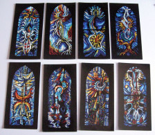 Delcampe - Lot De 16 Cartes Postales Format Long Basilique Notre-Dame Du Sacré-Coeur Issoudun Vitraux Vitrail Moderne église - Issoudun