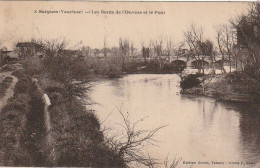 Delcampe - Z++16-(84) SORGUES - LES BORDS DE L' OUVEZE ET LE PONT  - 2 SCANS - Sorgues