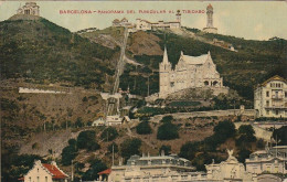 Delcampe - Z++13-(ESPAGNE) BARCELONA - PANORAMA DEL FUNICULAR AL TIBIDABO - 2 SCANS - Barcelona