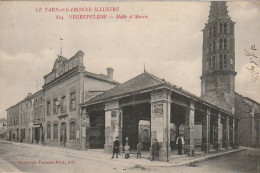 Delcampe - Z++11-(82) NEGREPELISSE - HALLE ET MAIRIE  - ANIMATION - 2 SCANS - Negrepelisse