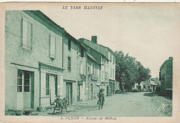 Delcampe - Z++10-(81) ALBAN - AVENUE DE MILHAU - COMMERCES - 2 SCANS - Alban