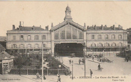 Delcampe - Z++9-(80) AMIENS - LA GARE DU NORD - ANIMATION - OBJECTIF LACOUR BERTHIOT - 2 SCANS - Amiens