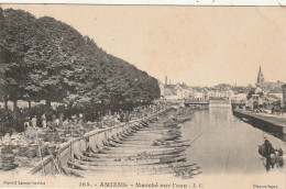 Delcampe - Z++9-(80) AMIENS - MARCHE SUR L' EAU - ANIMATION - OBJECTIF LACOUR BERTHIOT - 2 SCANS - Amiens