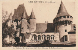 Delcampe - Z++8-(79) CHEF BOUTONNE - LE CHATEAU DE JAVARZAY , COTE NORD EPOQUE DE LA RENAISSANCE - 2 SCANS - Chef Boutonne