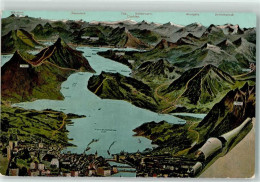 Delcampe - 6442 Gersau - Vierwaldstättersee Vogelschau Zugersee - 39497855 - Gersau