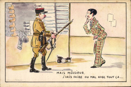 Delcampe - CPA Militaria Fusil - Humor