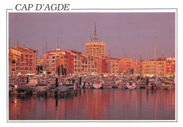 Delcampe - CAP D'AGDE Le Port Au Crépuscule 10 (scan Recto-verso)MA2298Bis - Agde
