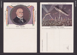 Delcampe - GERMANY, Vintage Postcard, Zeppelins Over London, WWI, Unposted - Zeppeline