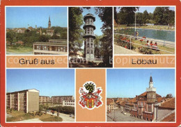 Delcampe - Loebau Sachsen Teilansicht Aussichtsturm Loebauer Berg Herrmann Bad Neubaugebiet - Löbau
