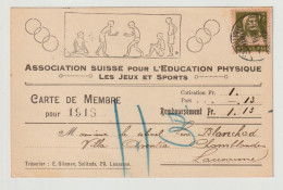 Delcampe - Carte De Membre - Association Suisse Pour L'Education Physique Les Jeux Et Sports - Lausanne - Lidmaatschapskaarten