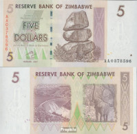 Delcampe - Simbabwe Pick-Nr: 66 Bankfrisch 2008 5 Dollar - Zimbabwe