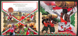 Delcampe - Burundi 2012 Royal Fighters And Dancers 2 S/s, Imperforated, Mint NH, Performance Art - Various - Dance & Ballet - Fol.. - Tanz