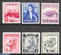 Delcampe - Ryu-Kyu 1950 Definitives 6v, Unused (hinged) - Ryukyu Islands