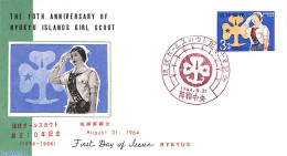 Delcampe - Ryu-Kyu 1964 Girl Scouts 1v, First Day Cover, Sport - Scouting - Ryukyu Islands