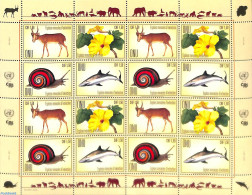 Delcampe - United Nations, Geneva 2018 Endangered Species M/s, Mint NH, Nature - Animals (others & Mixed) - Fish - Flowers & Plants - Fische