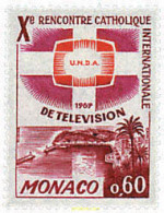 Delcampe - 32427 MNH MONACO 1966 10 CONGRESO CATOLICO INTERNACIONAL DE TELEVISION - Autres & Non Classés