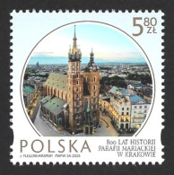 Delcampe - 2025 Poland - St. Mary’s Basilica In Kraków, 800 Years ** MNH. - Kirchen U. Kathedralen