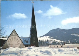 Delcampe - Pfronten Ostallgaeu Bayern Evangelische Auferstehungskirche Winterpanorama - Pfronten