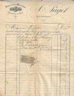 Delcampe - Facture En Tête Vignette Horlogerie Bijouterie A.Paget à  Vienne Isère En 1897 - 1800 – 1899