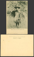 Delcampe - Hong Kong China Old UB Postcard Native Chinese Farmer Smoking Palm Leaf Raincoat - China (Hongkong)