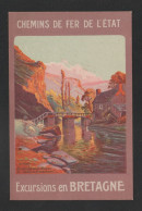 Delcampe - Publicité Ancienne  CHEMIN DE FER DE L ETAT  Excursions En BRETAGNE ( TTB état ) +4240 - Bretagne