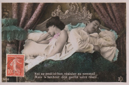 Delcampe - Nul Ne Peut Ici-bas, Résister Au Sommeil, Mais Le Bonheur Déjà Guette Votre Réveil - Paare